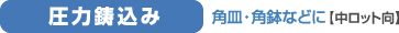 圧力鋳込み　角皿・角鉢などに［中ロット向き］